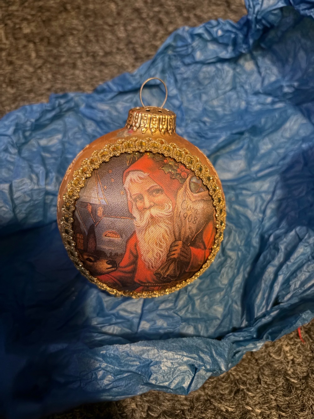 Vintage 1998 krebs santa ornament